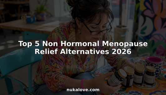 Woman reviewing non hormonal menopause supplements
