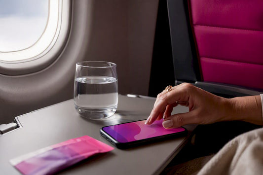 Hand setting hydration reminder during flight