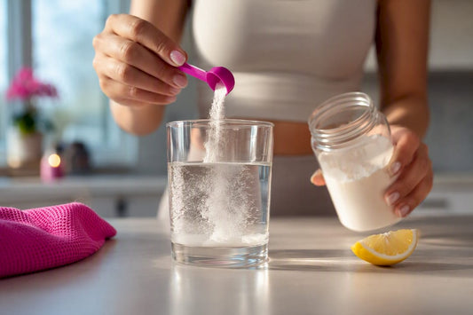 Electrolyte powder dissolving in clear water