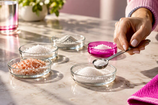 Measured electrolyte mineral ingredients in glass dishes